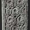Detail of West Highland graveslab, GF8, from Inchkenneth Chapel, Mull.