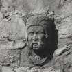 Mull, Torosay Castle.
View of carved head in South East garden wall.