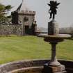 Mull, Torosay Castle.
View of fountain and North garden pavilion from South West.