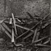 Mull, Pennyghael, steading.
View of roof timbers in bank barn.