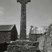 Oronsay Priory, Great Cross.
General view from East showing interlace.