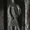 Oronsay Priory, effigy.
General view of effigy.