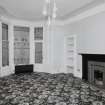 Oban, Dalriach Road, Maternity Hospital, interior.
View of ground floor room. Dark marble fireplace and large bay window (boarded-up).