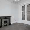 Oban, Dalriach Road, Maternity Hospital, interior.
View of ground floor room. Marble fireplace with black roundels and large window (boarded-up).