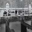 View of World of Worship exhibition panels in nave