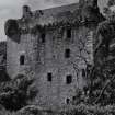 Argyll, Saddell Castle.
General view of tower house and courtyard gateway from North-West.