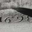 View of slab with four ringed cross, detail of date. (1698).