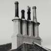 View of principle's house.
Octagonal chimney stacks and fieclay cans at North end.