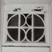 Interior.
Detail of interior door window light in entrance hall.