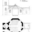 Publication drawing. Kilmorich Parish Church, Cairndow, plan and elevation. 