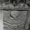 Detail of headstone to Agnes Gibson 1699.