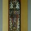 Interior.
Detail of stained glass window.