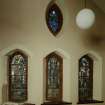 Interior.
View of stained glass windows.