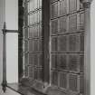 Ground floor, entrance hall, main staircase, stained glass window, detail