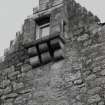 Detail of high level corbelled outshot on South wall.