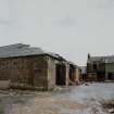 Lanark, North Vennel, Old Tannery: view from W of various rubble and brick-built buildings (all derelict).