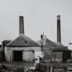 Lanark, North Vennel, Old Tannery: view from NNE, showing two chimney stacks.