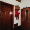 Interior
View showing fire hose on second floor corridor, main building.