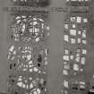 Interior
Detail of stained glass on North wall.