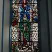 Interior. Detail of Porch S Hendrie/Girvan Memorial stained glass window "I can do all things through Christ"