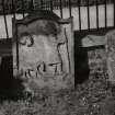 Detail of gravestone dated 1734.