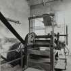 Photographic copy of glass negative showing Interior of  Propulsive Department.Ballistite Rolls (2627w)