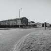 View from E of large storage building