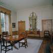 Interior. View of ground floor dining room from ENE