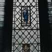 Interior. first floor Detail of N stair stained glass window