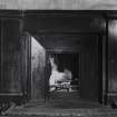 Interior.
Detail of fireplace in SE apartment on first floor.