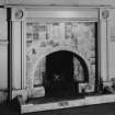 Interior.
Detail of fireplace in central apartment on first floor.