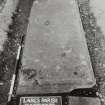 View of ledger with illegible inscription.
Largs Parish Churchyard No 58.