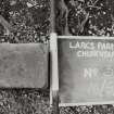 View of lair marker.  Inscription illegible.
Largs Parish Churchyard no 35
