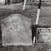 View of headstone commemorating . . . Arabella Berry (d. 1820).
Largs Parish Churchyard No 20.