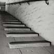 Glasgow Museum of Transport, interior.
Detail of wooden blocks in concrete horse-ramp in stable block.