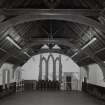 Church halls, first floor, upper hall, view from S