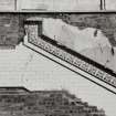 Glasgow, 468 Ballater Street, St Mungo's Halls, interior.
View of South-West wall showing internal tiling from recently demolished section of halls to South-West, ground floor.