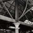 Glasgow, 97-113 Berkley Street, interior.
View of cast-iron column head and looped roof trusses in the central courtyard.