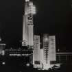 Glasgow, Bellahouston Park, 1938 Empire Exhibition, Tower of Empire.
View of Empire Tower at night.
NMRS Survey of Private Collection, Thomas Tait.