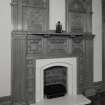 Drawing Room Detail of fireplace with blank central panel for a picture.
