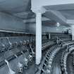 Interior. Auditorium, Gallery, view of column and seating