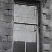 View of specimen ground floor window with grill, Martyr’s Public School, Glasgow.