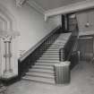 Glasgow, 70 Bothwell Street, Christian Institute, interior.
View of main staircase from South-West, ground floor.