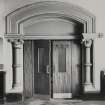 Glasgow, 70 Bothwell Street, Christian Institute, interior.
View of North doorway to Central hall in staircase hall, ground floor.