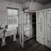 Glasgow, 64 Bothwell Street, interior.
General view of laundry room in state of disrepair from South-East.