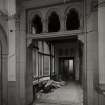 Glasgow, 64 Bothwell Street, interior.
General view of entrance hall in state of disrepair from South.