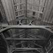 Glasgow, 60-106 Candleriggs, City Hall and Bazaar, interior.
Detail of trusses in South gallery.