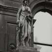 Glasgow, 55 Cranston Street, Western Police Building.
Detail of statue surmounting porch on East facade.