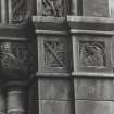 Glasgow, 500 Crown Street, St. Ninians Wynd Church.
Detail of impost band and capitals of East window, on South elevation.