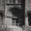 Glasgow, 500 Crown Street, St. Ninians Wynd Church.
Detail of portal and flanking windows.